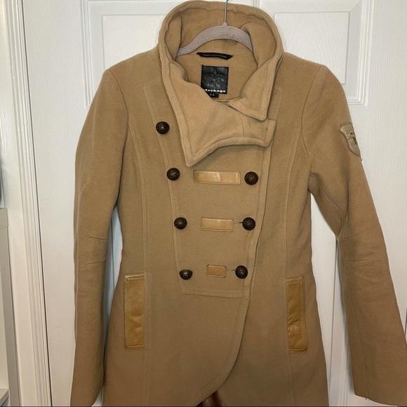 MACKAGE Wool Cashmere Camel Double Breasted Long Coat Jacket Made in Canada S - Picture 6 of 13